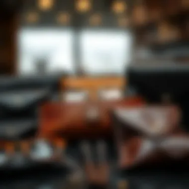 Variety of stylish soft leather eyeglass pouches displayed