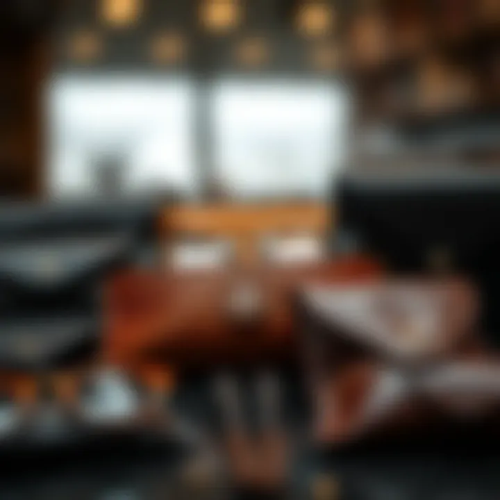 Variety of stylish soft leather eyeglass pouches displayed