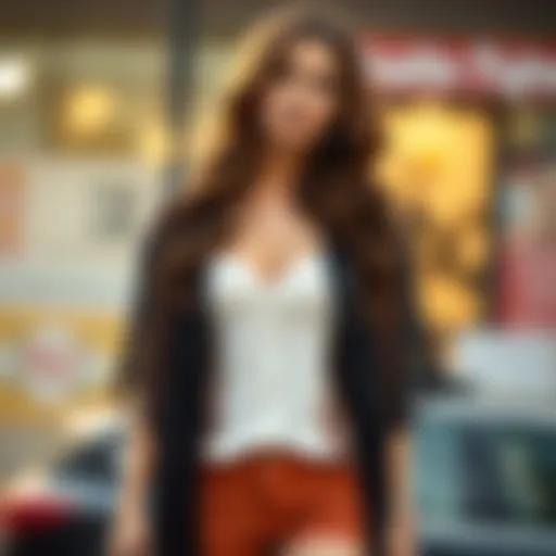 A stylish sheer kimono cardigan draped elegantly over a casual outfit.