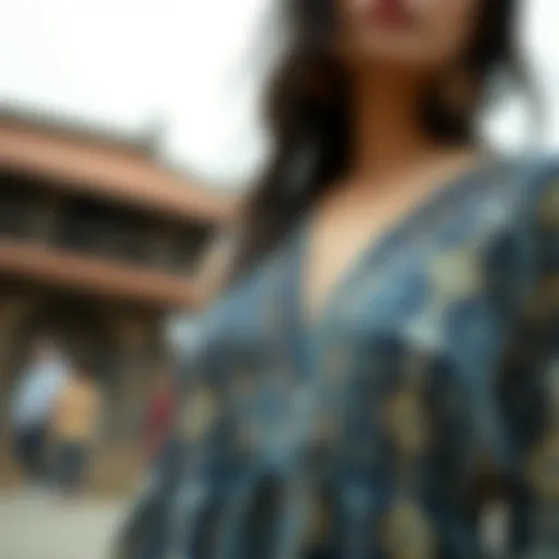 Intricate patterns on a bohemian A-line dress