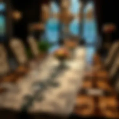 Elegant Gothic Table Runner on Dining Table Elegant gothic table runner displayed on a lavish dining table