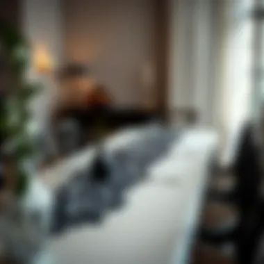 Gothic table runner enhancing a modern decor setting