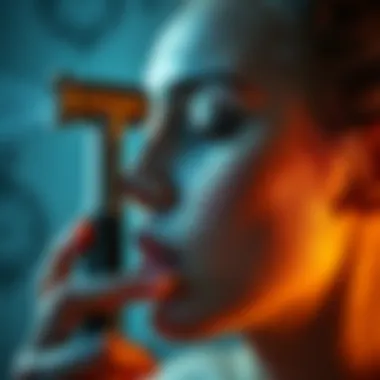 Demonstration of facial hydration using a mister