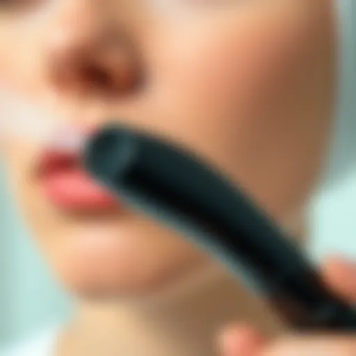 Close-up of a handheld face mister showcasing its sleek design