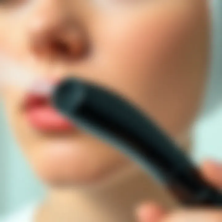 Close-up of a handheld face mister showcasing its sleek design