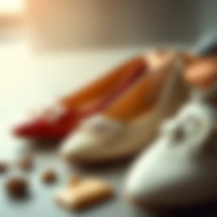 Variety of materials used in flat shoes for pregnancy