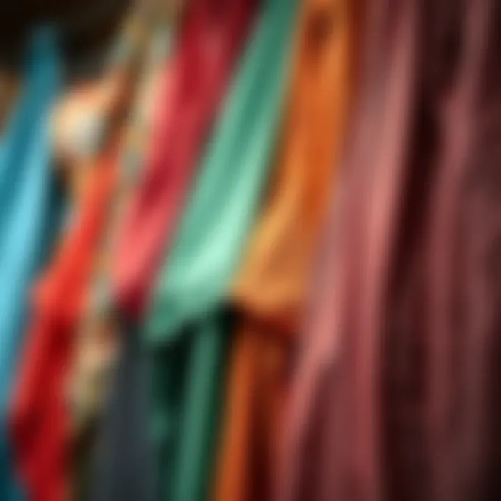 A collection of vibrant chiffon hijabs showcasing fabric variety