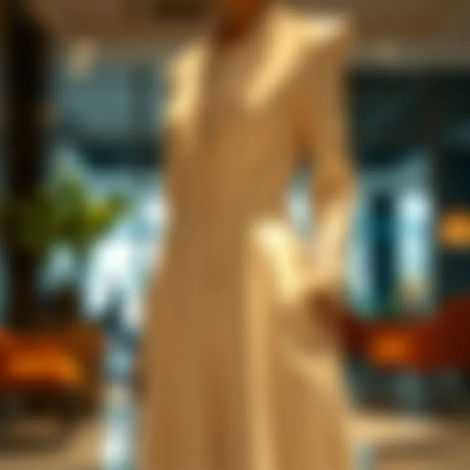 Elegant dress featuring hidden pockets in a stylish setting