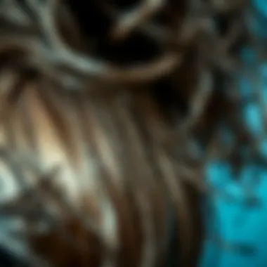 Close-up of a textured hippie wig highlighting intricate details