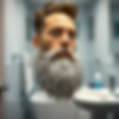 A clean bathroom after beard trimming with a hair catcher