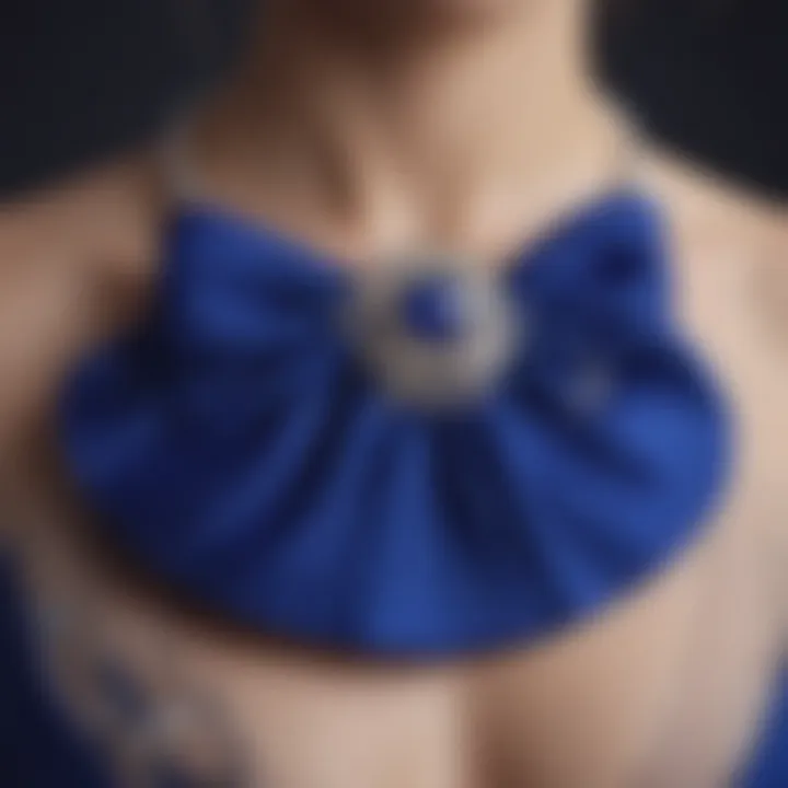 Fashionable accessories complementing a royal blue derby dress