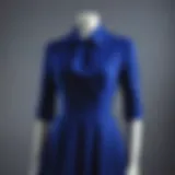 Elegant royal blue derby dress on a stylish mannequin