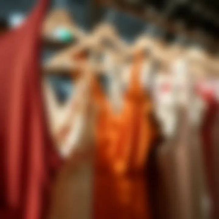 An array of fabric options for the underwire slip dress