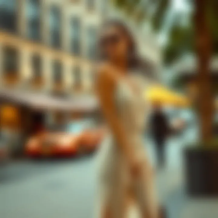 Stylish underwire slip dress paired with statement accessories