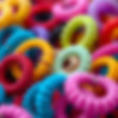 Variety of coil wire hair ties in vibrant colors