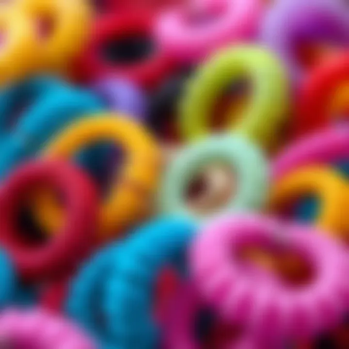 Variety of coil wire hair ties in vibrant colors