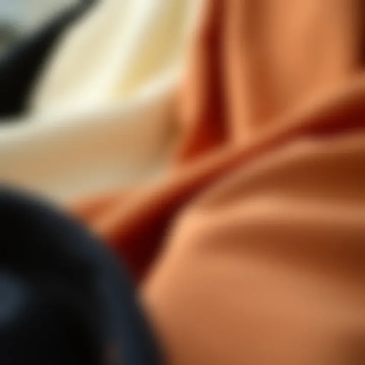 Close-up of luxurious fabric options for flowy business pants