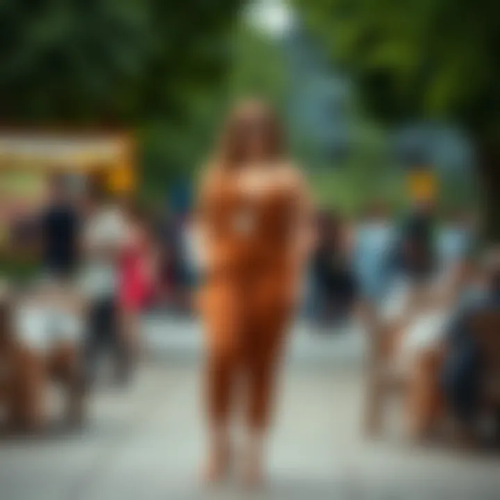 A stylish plus size jumpsuit worn at a casual outdoor event, demonstrating versatility.