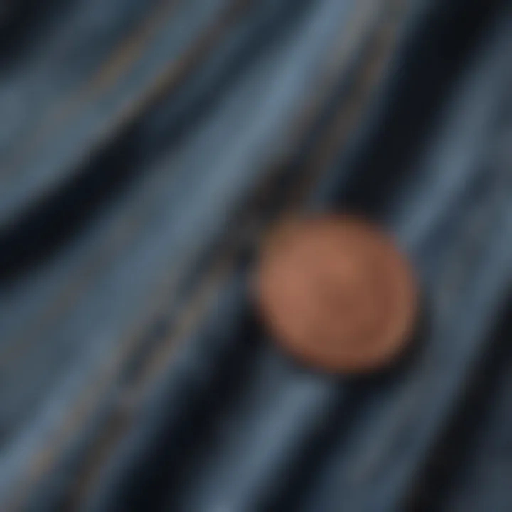 Close-up of sustainable fabric used in sleeveless denim jackets