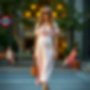 A fashionable summer maternity skirt paired with a stylish blouse