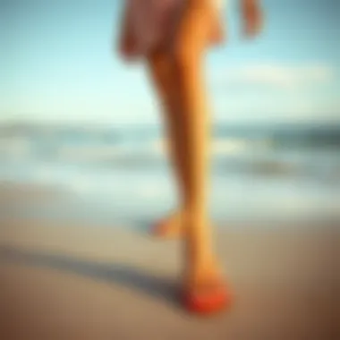 Beach Style with Toe Post Flip Flops A stylish person wearing toe post flip flops on a beach