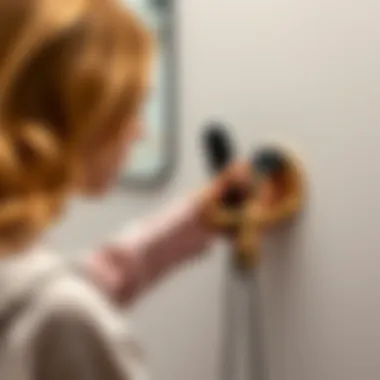 Installation process of a modern hair tool holder