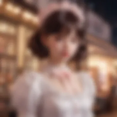 Charming Boutique for Lolita Fashion A stylish display of a boutique specializing in Lolita fashion