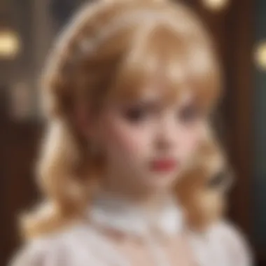 Intricate Details of a Fine Lolita Wig A close-up of a high-quality Lolita wig showcasing intricate details