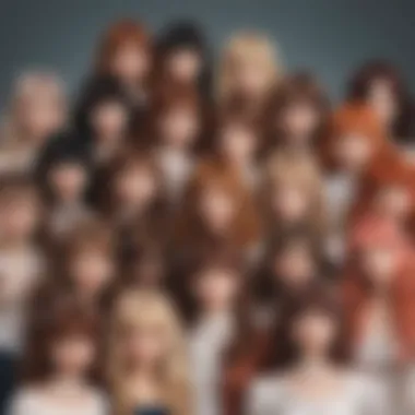 Diverse Styles of Lolita Wigs A collection of exquisite Lolita wigs in various styles and colors
