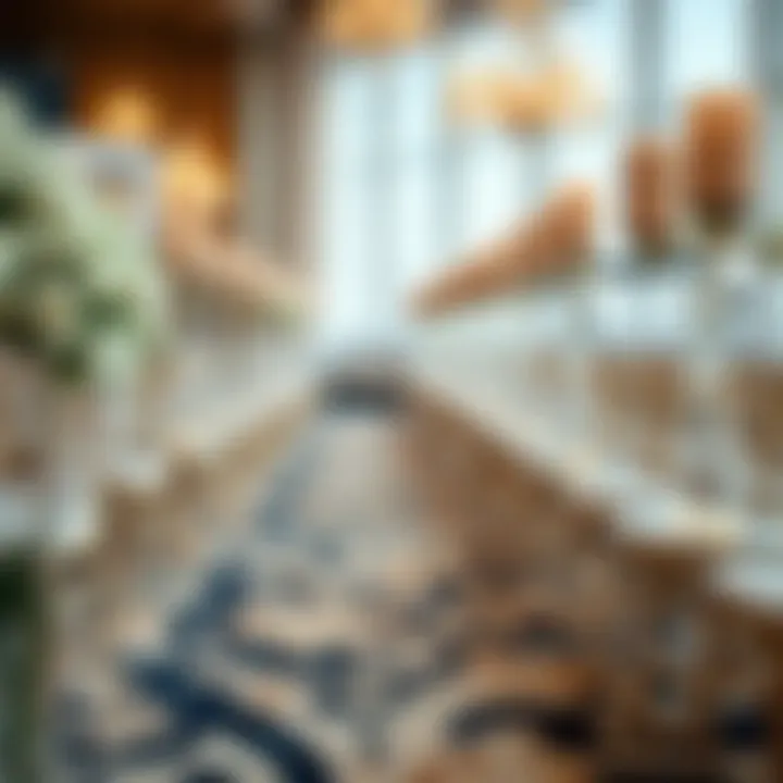 Aisle runner complementing sophisticated decor